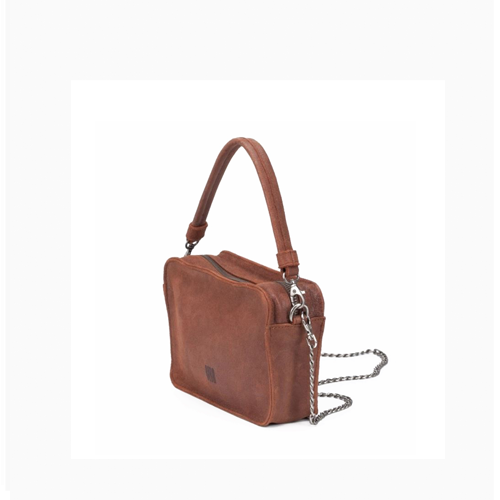 bandolera biba piel logan marron | bolso biba piel