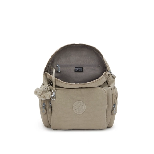 mochila kiplint city zip s taupe interior | mochilas kipling